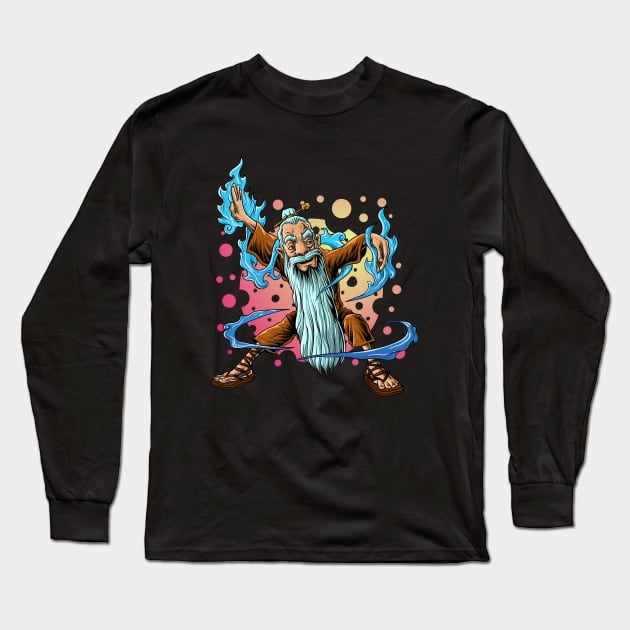 Old warrior with long beard Long Sleeve T-Shirt by Mako Design 